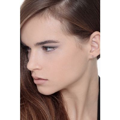 Pendientes solitarios mujer oro blanco 18k con diamantes 0.8 qt