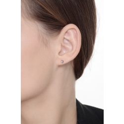 Pendientes solitarios mujer oro blanco 18k con diamantes 0.8 qt 2