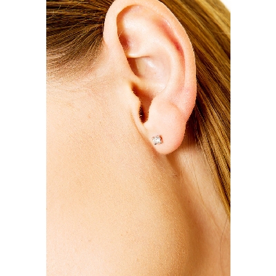 Pendientes mujer solitarios de brillantes 0.26 quilates y oro blanco 18k 