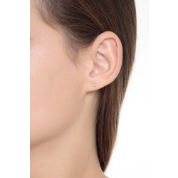 Pendientes botón oro blanco 18k brillantes 0,08 quilates 2