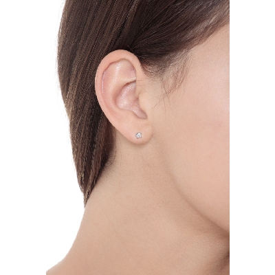 Pendientes con diamantes 0.12 ct oro blanco 18 kilates
