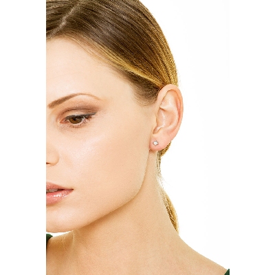 Pendientes oro blanco y diamantes de 0.30 quilates 4 garras 