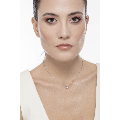 Colgante solitario diamante 0.25 quilates oro blanco 750