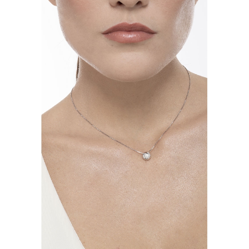 Colgante solitario diamante 0.25 quilates oro blanco 750 Colgante solitario diamante 0.25 quilates oro blanco 750