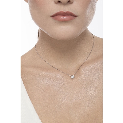 Colgante solitario diamante 0.25 quilates oro blanco 750
