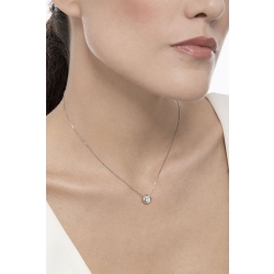 Colgante brillante solitario con engaste a bisel 0.30 quilates y oro blanco 18k 2