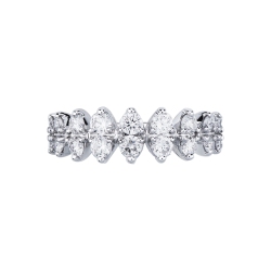 Alianza engastada creativa oro blanco 18K y diamantes 2