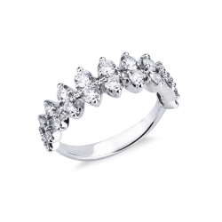 Alianza engastada creativa oro blanco 18K y diamantes