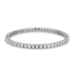 Pulsera en oro blanco 18k con diamantes tennis elástica