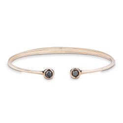 Brazalete Rígido en Oro Rosa de 18 Quilates con Diamantes Negros