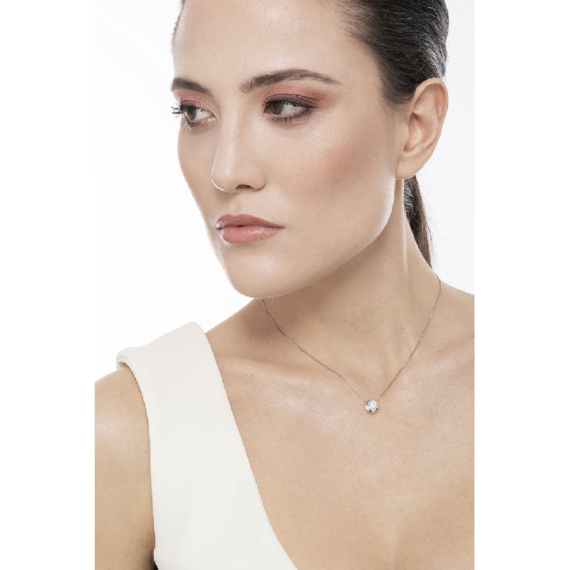 Colgante solitario diamante 0.40 quilates y oro blanco 18 kilates