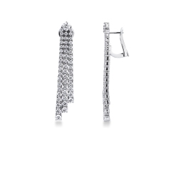 Pendientes en cascada en oro blanco 18k con diamantes