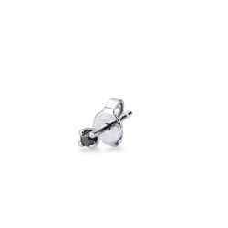 Mono pendiente en oro blanco de 18k con diamante negro