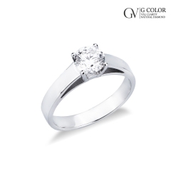 Anillo solitario en oro blanco 18K con diamante certificado IGI 0,90CT