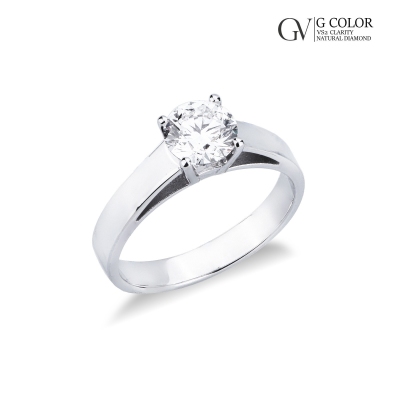 Anillo solitario diamante certificado IGI CT 1.00 oro blanco 18k