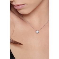 Colgante solitario con diamante engastado con bisel completo en oro blanco 0,50 quilates 2