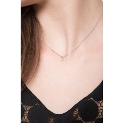 Colgante brillante solitario de 0.12 quilates y oro blanco 18k 2
