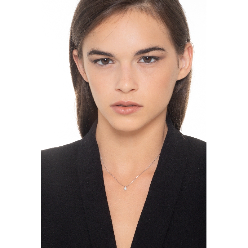 Colgante brillante solitario oro blanco 18k y diamante 0.2 quilates Colgante brillante solitario oro blanco 18k y diamante 0.2 quilates