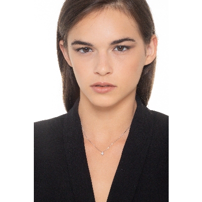 Colgante brillante solitario oro blanco 18k y diamante 0.2 quilates