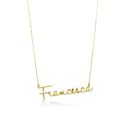 Collar personalizable oro 18k con nombre en cursiva estilizada