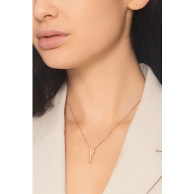 Collar en oro rosa de 18kt  engastado con diamantes