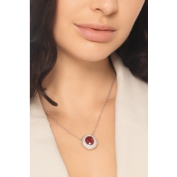Gargantilla halo oro blanco 18k con rubí y diamantes 2