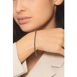 Pulsera tennis elastica en oro blanco de 18k con diamantes negros 2