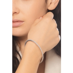 Pulsera tennis elástica en oro blanco 750 con diamantes 2