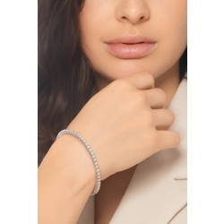 Pulsera tennis elastica en oro blanco 750 con diamantes 2