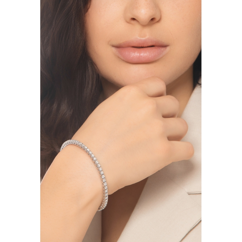 Pulsera tennis elastica en oro blanco 750 con diamantes Pulsera tennis elastica en oro blanco 750 con diamantes
