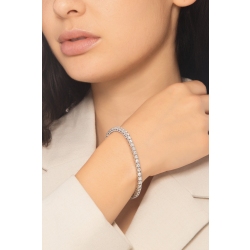 Pulsera tennis elástica en oro blanco 18k con diamantes talla brillante 2