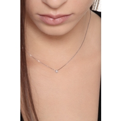 Diamante de 0.07 quilates solitario colgante de oro blanco 750 2