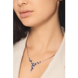 Gargantilla en oro blanco 18k con zafiros y diamantes 2