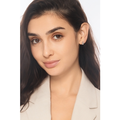 Pendientes en oro 750 con aguamarinas ovalada y diamantes 