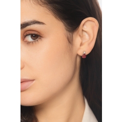Pendientes en oro blanco 750 con rubies y diamantes 2