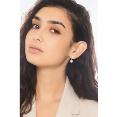 Pendientes oro blanco 18k con pavé de diamantes