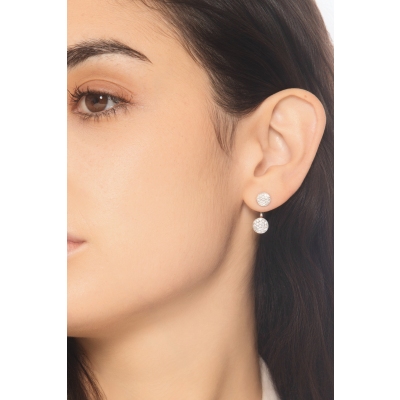 Pendientes oro blanco 18k con pavé de diamantes