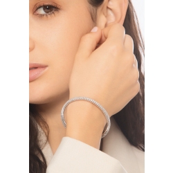 Pulsera elástica en oro blanco de 18k con diamantes 2