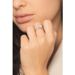 Anillo solitario diamante certificado IGI CT 1.00 oro blanco 18k 2