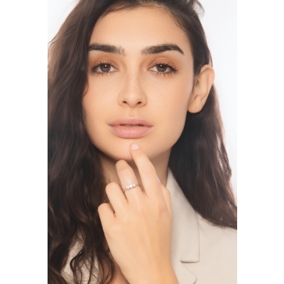 Anillos trilogy en oro blanco de 18 quilates con diamantes CT 0,45