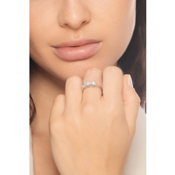 Anillo oro blanco 18 quilates con tres diamantes CT 1,20  2