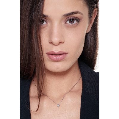 Colgante diamante solitario y oro blanco de 0.25 quilates