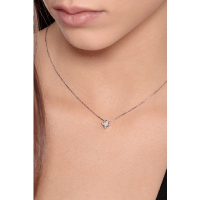 Collar diamante solitario 0.40 quilates y oro blanco 18k 