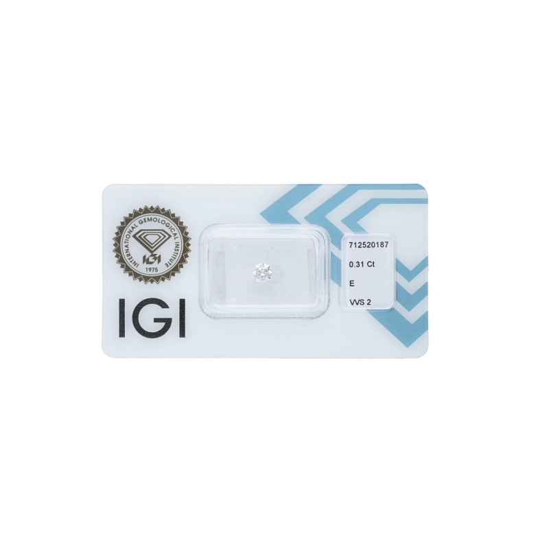 Diamante certificado IGI  0.31 CT E VVS2