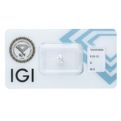 Diamante certificado IGI 0.53 CT D SI2