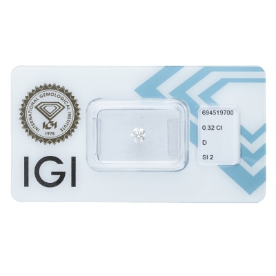 Diamante certificado IGI 0.32 CT D SI2