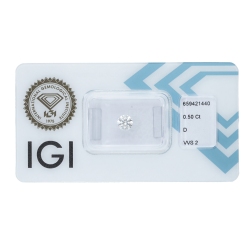 Diamante certificado IGI  0.50 CT D VVS2