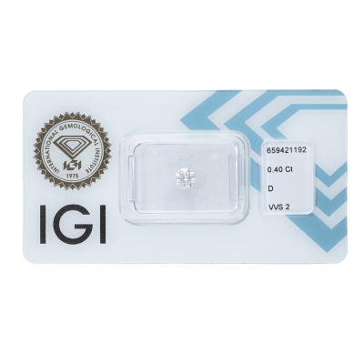 Diamante certificado IGI 0.40 CT D VVS2