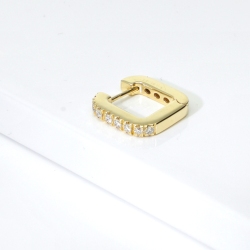 Pendiente único en oro amarillo 18k con diamantes