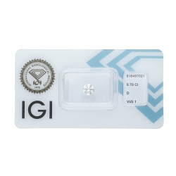 Diamante certificado IGI  0.70 CT D VVS1